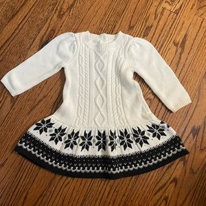 Black & White Fair Isle Sweater Dress